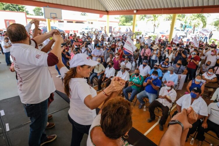 Los habitantes de Kantunilkin manifestaron su respaldo a la abanderada de "Juntos Hacemos Historia".