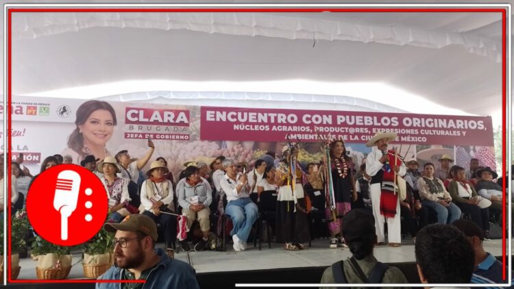 Clara Brugada en Xochimilco. Foto: Nicolas López López /X @nicolaslopez213