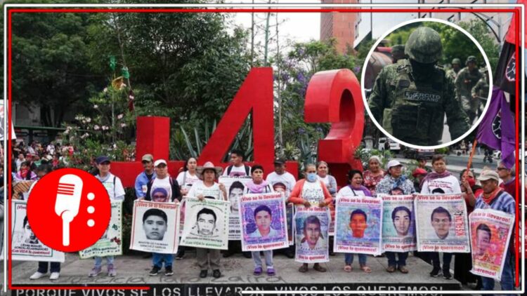 Padres de los 43 estudiantes normalista y elementos del ejército mexicano. Fotos: Cuartoscuro